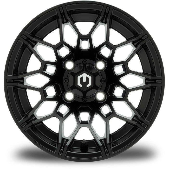 MODZ Galaxy 12x7 Matte Black Wheel & X Comp Golf A/T Tire golf cart wheel and tire – view 3