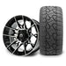 MODZ Chaos 14x7 Machined Black Wheel & X Comp Golf X/T Tire golf cart wheel and tire
