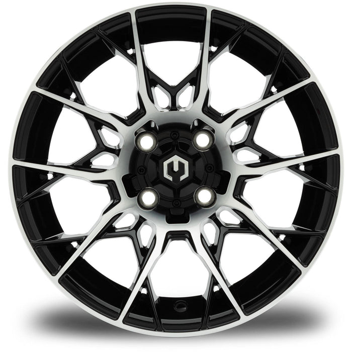 MODZ Chaos 14x7 Machined Black Wheel & X Comp Golf A/T Tire golf cart wheel and tire – view 3