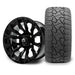 MODZ Falcon 14x7 Glossy Black Wheel & X Comp Golf X/T Tire golf cart wheel and tire
