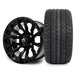 MODZ Falcon 14x7 Glossy Black Wheel & X Comp Golf H/T Tire golf cart wheel and tire