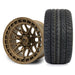 MODZ Torrent 14x7 Matte Bronze Wheel & X Comp Golf H/T Tire Package golf cart wheel and tire