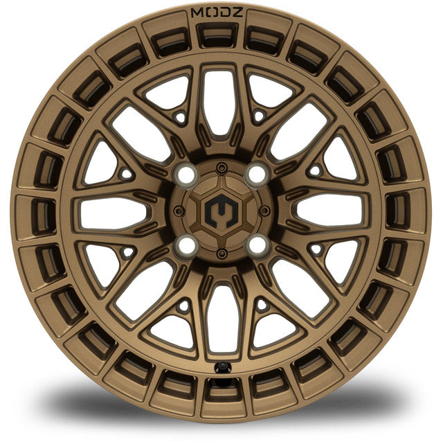 MODZ Torrent 14x7 Matte Bronze Wheel & X Comp Golf H/T Tire Package golf cart wheel and tire – view 2