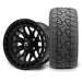 MODZ Torrent 14x7 Matte Black Wheel & X Comp Golf X/T Tire Package golf cart wheel and tire