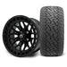 MODZ Torrent 14x7 Matte Black Wheel & X Comp Golf A/T Tire Package golf cart wheel and tire