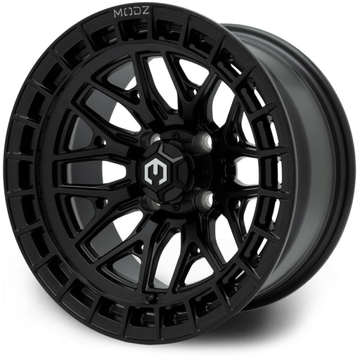 MODZ Torrent 14x7 Matte Black Wheel & X Comp Golf A/T Tire Package golf cart wheel and tire – view 2