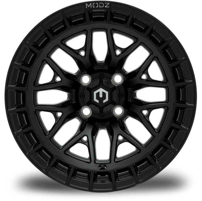 MODZ Torrent 14x7 Matte Black Wheel & X Comp Golf A/T Tire Package golf cart wheel and tire – view 3