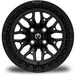 MODZ Torrent 14x7 Matte Black Wheel & X Comp Golf H/T Tire Package golf cart wheel and tire – view 3