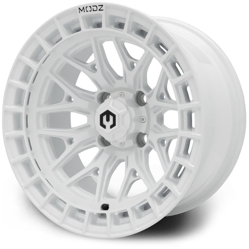 MODZ Torrent 14x7 Glossy White Golf Cart Wheel