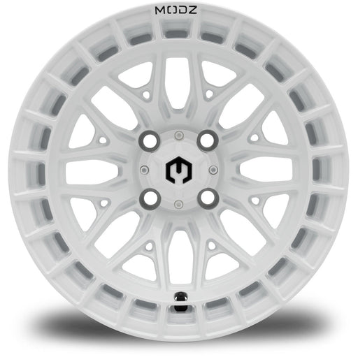 MODZ Torrent 14x7 Glossy White Wheel & X Comp Golf H/T Tire Package golf cart wheel and tire – view 2