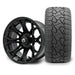 MODZ Halo 14x7 Glossy Black Wheel & X Comp Golf X/T Tire golf cart wheel and tire