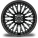 MODZ Reaper 14x7 Titanium Gunmetal Wheel & X Comp Golf X/T Tire golf cart wheel and tire – view 2