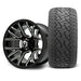 MODZ Matrix 12x7 Glossy Black with Ball Mill Wheel & X Comp Golf A/T Tire golf cart wheel and tire