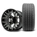 MODZ Matrix 12x7 Glossy Black with Ball Mill Wheel & Gladiator A/P Tire golf cart wheel and tire
