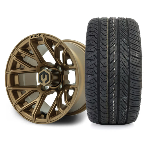 MODZ Matrix 12x7 Matte Bronze Wheel & X Comp Golf H/T Tire golf cart wheel and tire