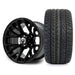 MODZ Matrix 12x7 Matte Black Wheel & X Comp Golf H/T Tire golf cart wheel and tire