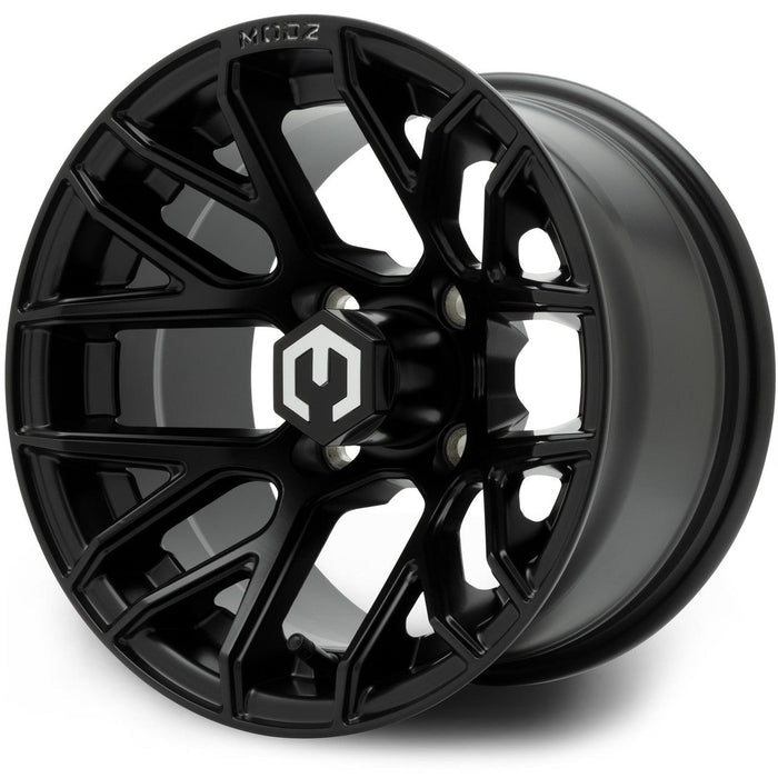 MODZ Matrix 12x7 Matte Black Wheel & X Comp Golf A/T Tire golf cart wheel and tire – view 3