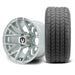 MODZ Matrix 12x7 Silver Wheel & Gladiator A/P Tire golf cart wheel and tire
