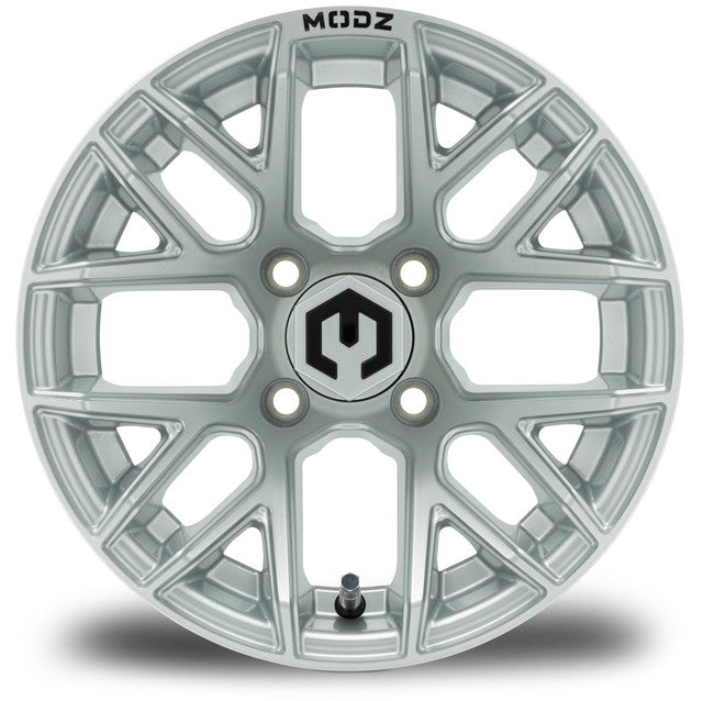 MODZ Matrix 12x7 Silver Wheel & X Comp Golf H/T Tire golf cart wheel and tire – view 2