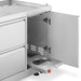 Cosmo 32 in. Newport Collection Grill Cabinet, Drawers, Propane Tank Mount, Soft Roll Casters, Stainless Steel Frame drawers open