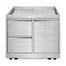 Cosmo 32 in. Newport Collection Grill Cabinet, Drawers, Propane Tank Mount, Soft Roll Casters, Stainless Steel Frame front view