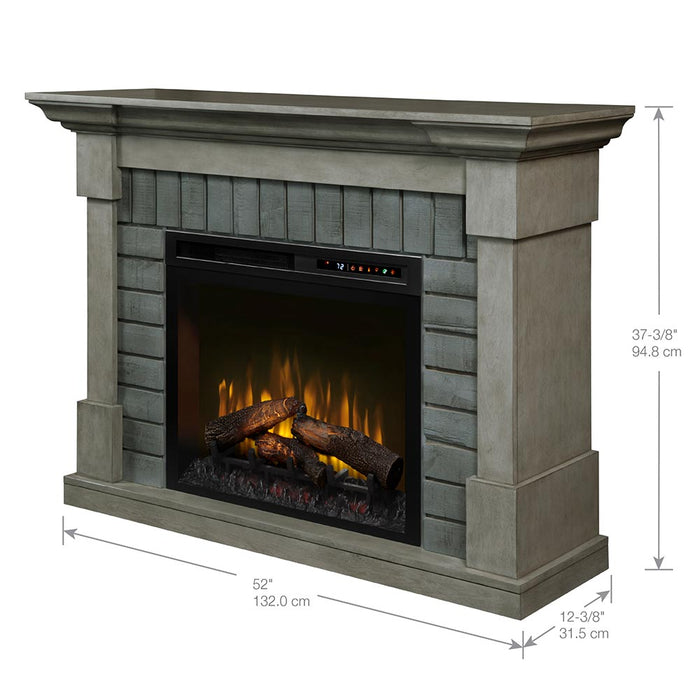 Royce Electric Fireplace Mantel Package in Smoke Stack Grey Dimplex