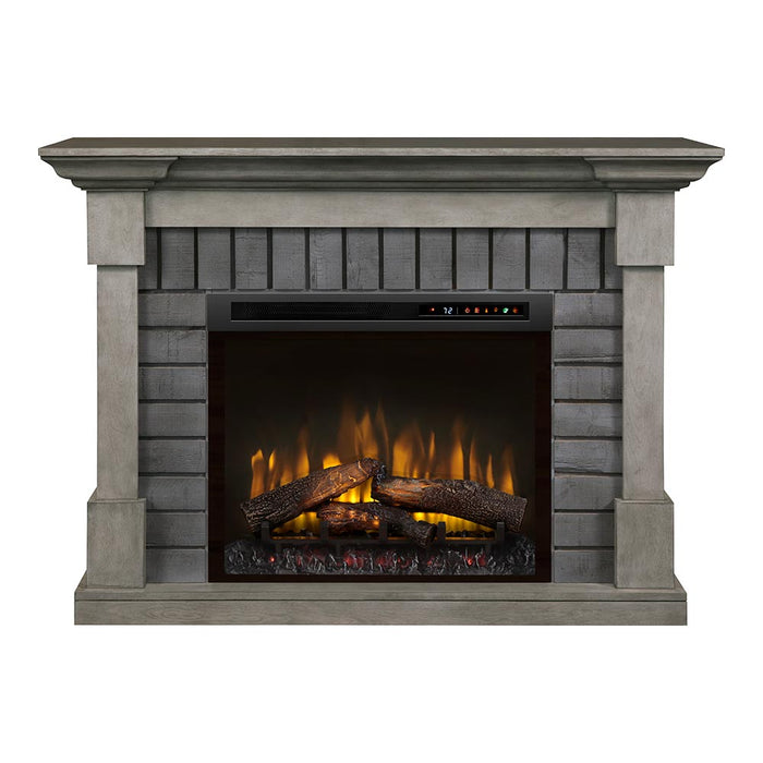 Royce Electric Fireplace Mantel Package in Smoke Stack Grey Dimplex