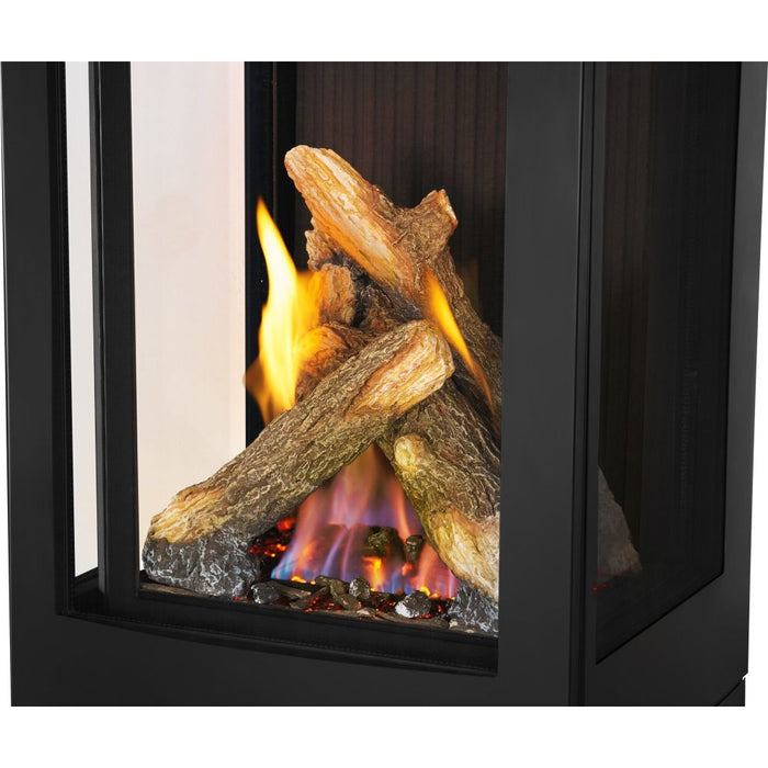 Napoleon Elora hybrid gas stove luminous oak log detail