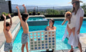 Ledge Lounger Four In A Row-White-Sage Green-Sky Blue — view 2