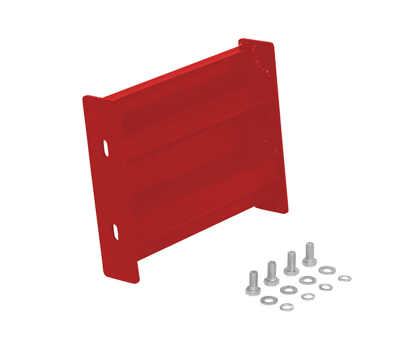 Vestil GR-F2R-BO-1-RD Steel 2 Ribbed Bolt On Style Guard Rail 6 in. Length Red