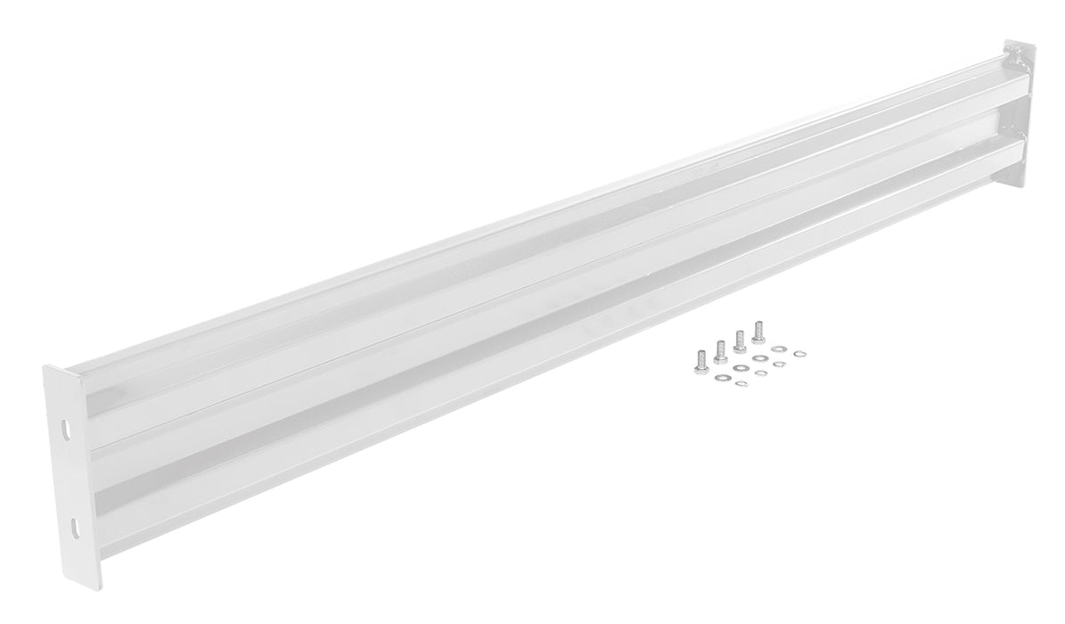 Vestil GR-F2R-BO-10-WT Steel 2 Ribbed Bolt On Style Guard Rail 114 in. Length White