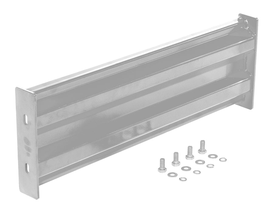 Vestil GR-F2R-BO-3-SL Steel 2 Ribbed Bolt On Style Guard Rail 30 In Length Silver