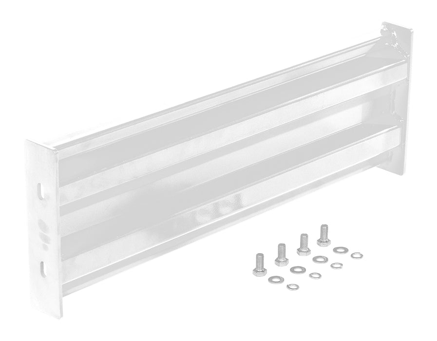 Vestil GR-F2R-BO-3-WT Steel 2 Ribbed Bolt On Style Guard Rail 30 In Length White
