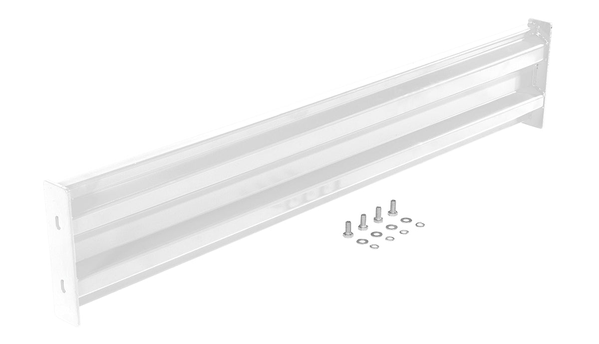 Vestil GR-F2R-BO-5-WT Steel 2 Ribbed Bolt On Style Guard Rail 54 in. Length White