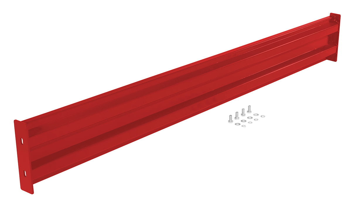 Vestil GR-F2R-BO-9-RD Steel 2 Ribbed Bolt On Style Guard Rail 102 in. Length Red