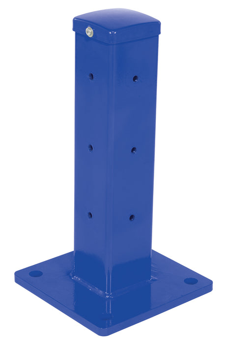 Vestil GR-F2R-BO-TP18-BU Steel Rigid Tube Post Bolt On Style 18 in. For 2 Ribbed Guard Rails Blue