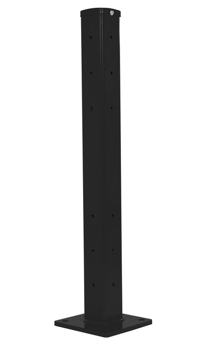 Vestil GR-F2R-BO-TP42-BK Steel Rigid Tube Post Bolt On Style 42 in. For 2 Ribbed Guard Rails Black