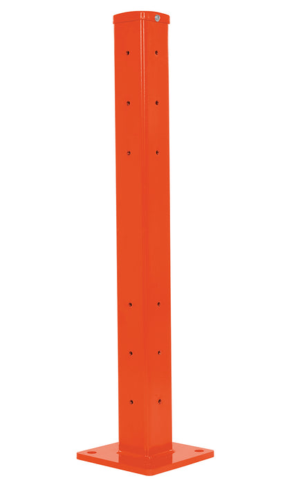 Vestil GR-F2R-BO-TP42-OR Steel Rigid Tube Post Bolt On Style 42 in. For 2 Ribbed Guard Rails Orange