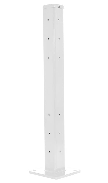 Vestil GR-F2R-BO-TP42-WT Steel Rigid Tube Post Bolt On Style 42 in. For 2 Ribbed Guard Rails White