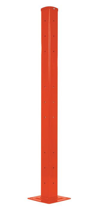 Vestil GR-F2R-BO-TP60-OR Steel Rigid Tube Post Bolt On Style 60 in. For 2 Ribbed Guard Rails Orange
