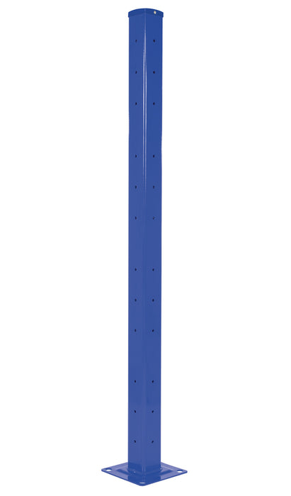 Vestil GR-F2R-BO-TP72-BU Steel Rigid Tube Post Bolt On Style 72 in. For 2 Ribbed Guard Rails Blue