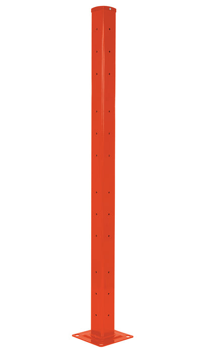 Vestil GR-F2R-BO-TP72-OR Steel Rigid Tube Post Bolt On Style 72 in. For 2 Ribbed Guard Rails Orange