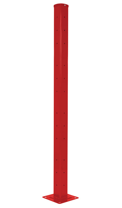 Vestil GR-F2R-BO-TP72-RD Steel Rigid Tube Post Bolt On Style 72 in. For 2 Ribbed Guard Rails Red