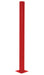 Vestil GR-F2R-BO-TP72-RD Steel Rigid Tube Post Bolt On Style 72 in. For 2 Ribbed Guard Rails Red