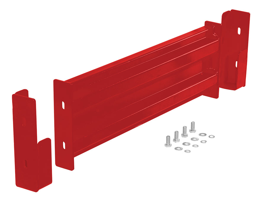 Vestil GR-F2R-DI-3-RD Steel 2 Ribbed Drop In Style Guard Rail 30 In Length Red