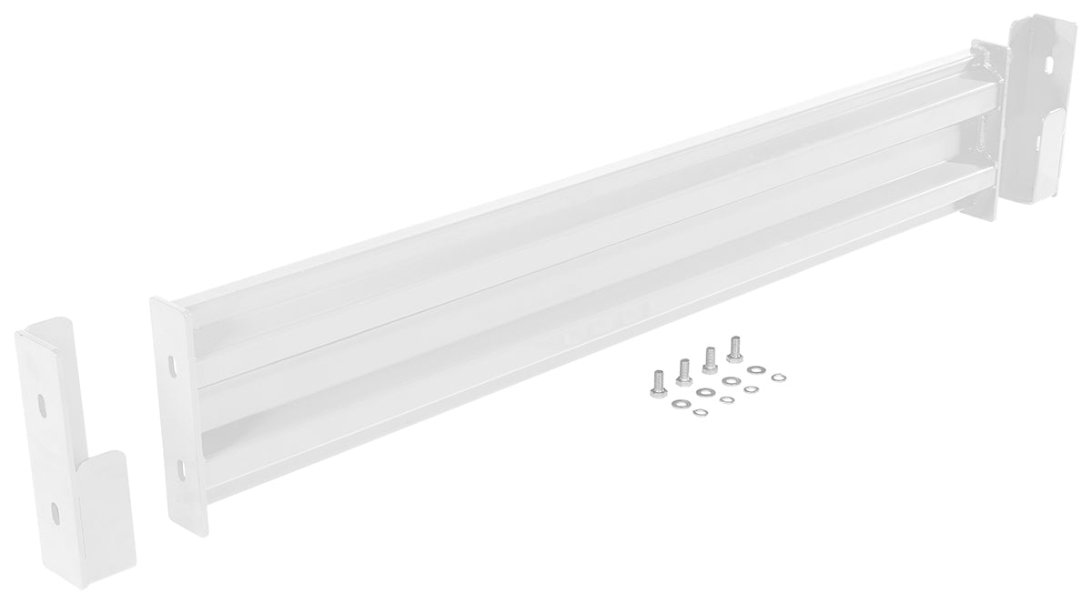 Vestil GR-F2R-DI-5-WT Steel 2 Ribbed Drop In Style Guard Rail 54 in. Length White