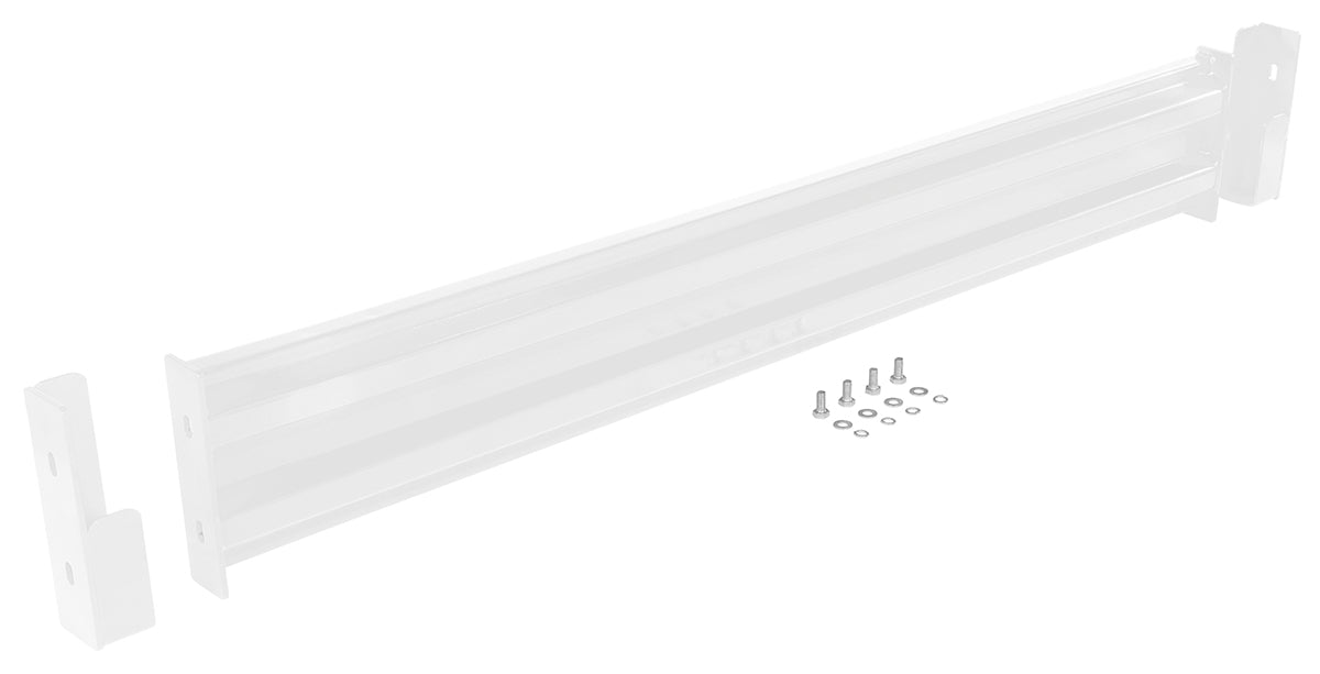 Vestil GR-F2R-DI-6-WT Steel 2 Ribbed Drop In Style Guard Rail 66 in. Length White