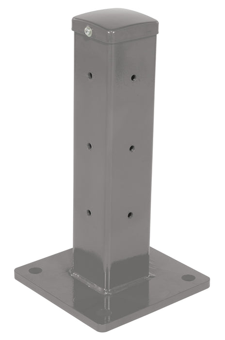 Vestil GR-F2R-DI-TP18-GYSG Steel Rigid Tube Post Drop In Style 18 in. For 2 Ribbed Drop In Style Guard Rails Gray Semi Gloss