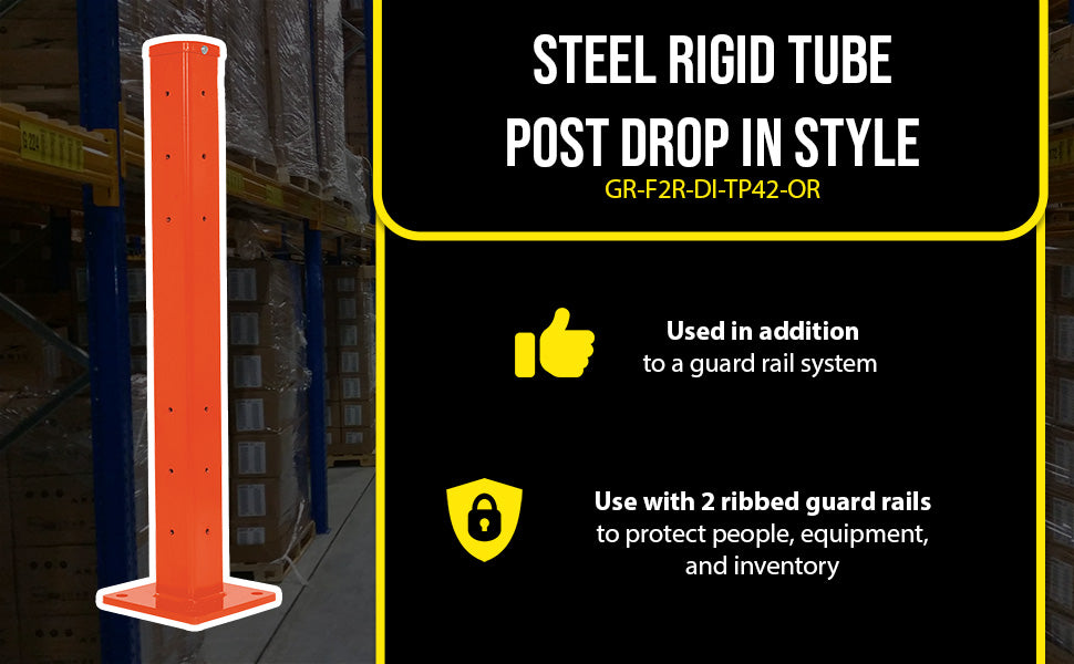 Vestil GR-F2R-DI-TP42-OR steel rigid tube post drop in style feature overview 2