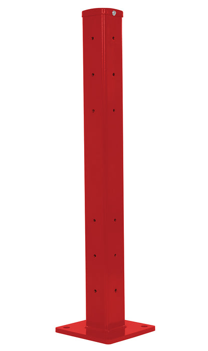 Vestil GR-F2R-DI-TP42-RD Steel Rigid Tube Post Drop In Style 42 in. For 2 Ribbed Drop In Style Guard Rails Red
